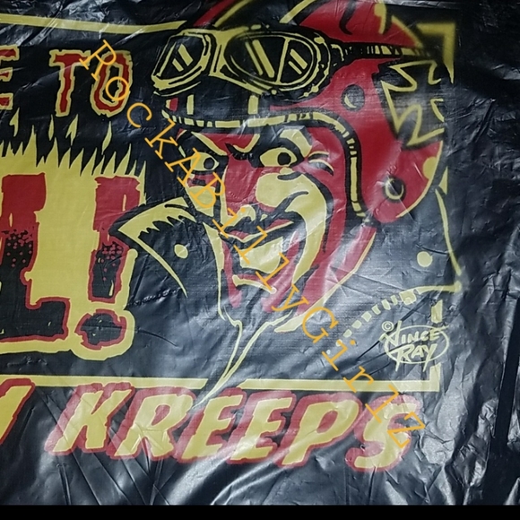 Sourpuss Vince Ray Red Devil Biker Welcome to Hell Kustom Kreeps Messenger Bag - Picture 8 of 8